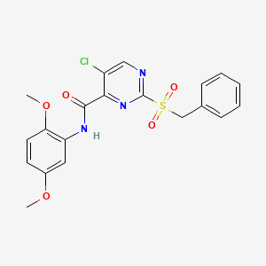 molecular formula C20H18ClN3O5S B11377777 2-benzylsulfonyl-5-chloro-N-(2,5-dimethoxyphenyl)pyrimidine-4-carboxamide 