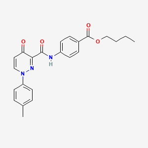 molecular formula C23H23N3O4 B11377793 Butyl 4-({[1-(4-methylphenyl)-4-oxo-1,4-dihydropyridazin-3-yl]carbonyl}amino)benzoate 