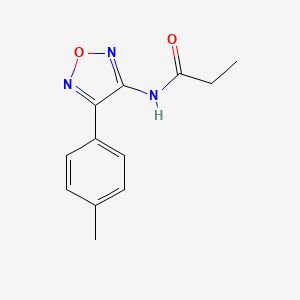 molecular formula C12H13N3O2 B11377802 N-[4-(4-methylphenyl)-1,2,5-oxadiazol-3-yl]propanamide 