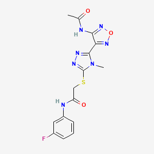 2-({5-[4-(acetylamino)-1,2,5-oxadiazol-3-yl]-4-methyl-4H-1,2,4-triazol-3-yl}sulfanyl)-N-(3-fluorophenyl)acetamide