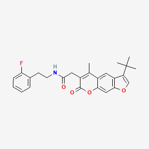 2-(3-tert-butyl-5-methyl-7-oxo-7H-furo[3,2-g]chromen-6-yl)-N-[2-(2-fluorophenyl)ethyl]acetamide