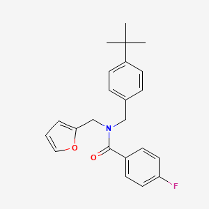 molecular formula C23H24FNO2 B11377825 N-(4-tert-butylbenzyl)-4-fluoro-N-(furan-2-ylmethyl)benzamide 