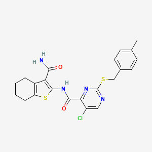 N-(3-carbamoyl-4,5,6,7-tetrahydro-1-benzothiophen-2-yl)-5-chloro-2-[(4-methylbenzyl)sulfanyl]pyrimidine-4-carboxamide