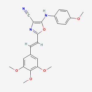 5-[(4-methoxyphenyl)amino]-2-[(E)-2-(3,4,5-trimethoxyphenyl)ethenyl]-1,3-oxazole-4-carbonitrile