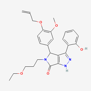 molecular formula C26H29N3O5 B11377842 5-(3-ethoxypropyl)-3-(2-hydroxyphenyl)-4-[3-methoxy-4-(prop-2-en-1-yloxy)phenyl]-4,5-dihydropyrrolo[3,4-c]pyrazol-6(1H)-one 