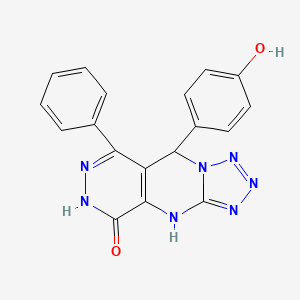 molecular formula C18H13N7O2 B11377862 8-(4-hydroxyphenyl)-10-phenyl-2,4,5,6,7,11,12-heptazatricyclo[7.4.0.03,7]trideca-1(9),3,5,10-tetraen-13-one 