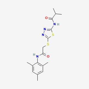 N-(5-((2-(mesitylamino)-2-oxoethyl)thio)-1,3,4-thiadiazol-2-yl)isobutyramide