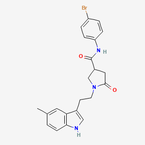 N-(4-bromophenyl)-1-[2-(5-methyl-1H-indol-3-yl)ethyl]-5-oxopyrrolidine-3-carboxamide