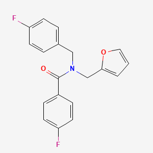 4-fluoro-N-(4-fluorobenzyl)-N-(furan-2-ylmethyl)benzamide