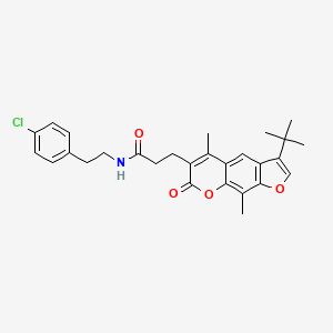 3-(3-tert-butyl-5,9-dimethyl-7-oxo-7H-furo[3,2-g]chromen-6-yl)-N-[2-(4-chlorophenyl)ethyl]propanamide