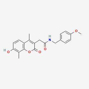 molecular formula C21H21NO5 B11377969 2-(7-hydroxy-4,8-dimethyl-2-oxo-2H-chromen-3-yl)-N-(4-methoxybenzyl)acetamide 