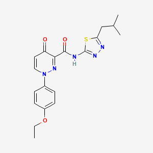 molecular formula C19H21N5O3S B11377979 1-(4-ethoxyphenyl)-N-[5-(2-methylpropyl)-1,3,4-thiadiazol-2-yl]-4-oxo-1,4-dihydropyridazine-3-carboxamide 