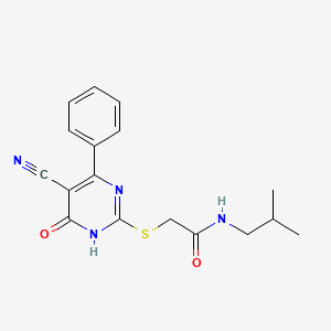 2-[(5-Cyano-6-oxo-4-phenyl-1,6-dihydropyrimidin-2-YL)sulfanyl]-N-(2-methylpropyl)acetamide