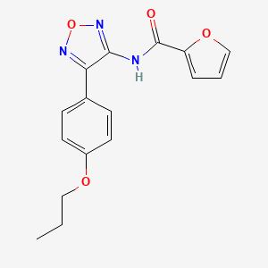 molecular formula C16H15N3O4 B11378005 N-[4-(4-propoxyphenyl)-1,2,5-oxadiazol-3-yl]furan-2-carboxamide 