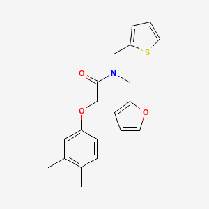 2-(3,4-dimethylphenoxy)-N-(furan-2-ylmethyl)-N-(thiophen-2-ylmethyl)acetamide