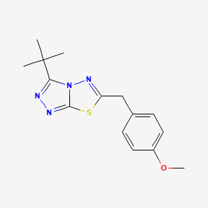 molecular formula C15H18N4OS B11378025 3-Tert-butyl-6-(4-methoxybenzyl)[1,2,4]triazolo[3,4-b][1,3,4]thiadiazole 