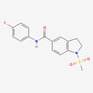 molecular formula C16H15FN2O3S B11378029 N-(4-fluorophenyl)-1-(methylsulfonyl)-2,3-dihydro-1H-indole-5-carboxamide CAS No. 799259-26-0