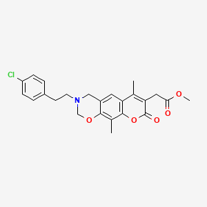 methyl {3-[2-(4-chlorophenyl)ethyl]-6,10-dimethyl-8-oxo-3,4-dihydro-2H,8H-chromeno[6,7-e][1,3]oxazin-7-yl}acetate