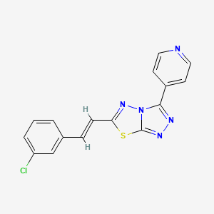 molecular formula C16H10ClN5S B11378056 6-[(E)-2-(3-chlorophenyl)ethenyl]-3-(pyridin-4-yl)[1,2,4]triazolo[3,4-b][1,3,4]thiadiazole 