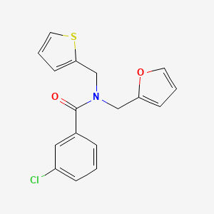 3-chloro-N-(furan-2-ylmethyl)-N-(thiophen-2-ylmethyl)benzamide