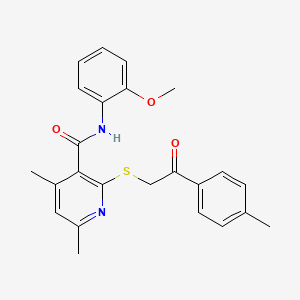 N-(2-methoxyphenyl)-4,6-dimethyl-2-{[2-(4-methylphenyl)-2-oxoethyl]sulfanyl}pyridine-3-carboxamide