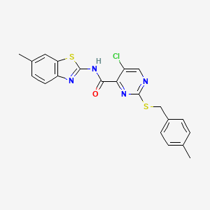 5-chloro-N-(6-methyl-1,3-benzothiazol-2-yl)-2-[(4-methylbenzyl)sulfanyl]pyrimidine-4-carboxamide