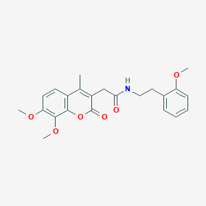 molecular formula C23H25NO6 B11378143 2-(7,8-dimethoxy-4-methyl-2-oxo-2H-chromen-3-yl)-N-[2-(2-methoxyphenyl)ethyl]acetamide 