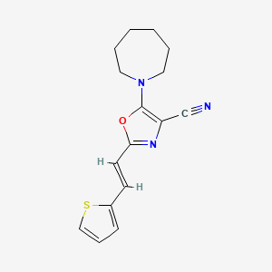 5-(azepan-1-yl)-2-[(E)-2-(thiophen-2-yl)ethenyl]-1,3-oxazole-4-carbonitrile