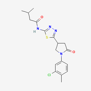 N-{5-[1-(3-chloro-4-methylphenyl)-5-oxopyrrolidin-3-yl]-1,3,4-thiadiazol-2-yl}-3-methylbutanamide