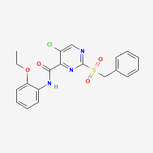 molecular formula C20H18ClN3O4S B11378154 2-benzylsulfonyl-5-chloro-N-o-phenetyl-pyrimidine-4-carboxamide 