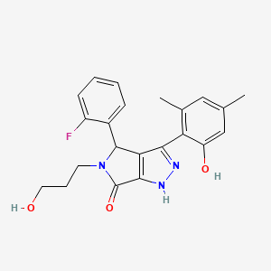 4-(2-fluorophenyl)-3-(2-hydroxy-4,6-dimethylphenyl)-5-(3-hydroxypropyl)-4,5-dihydropyrrolo[3,4-c]pyrazol-6(1H)-one