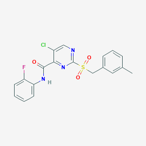 5-chloro-N-(2-fluorophenyl)-2-[(3-methylbenzyl)sulfonyl]pyrimidine-4-carboxamide