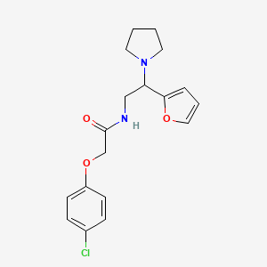 2-(4-chlorophenoxy)-N-[2-(furan-2-yl)-2-(pyrrolidin-1-yl)ethyl]acetamide