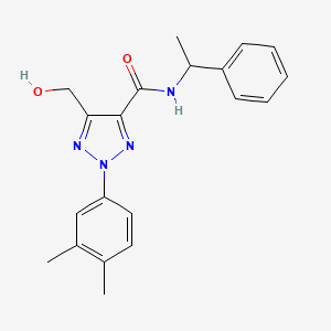 molecular formula C20H22N4O2 B11378240 2-(3,4-dimethylphenyl)-5-(hydroxymethyl)-N-(1-phenylethyl)-2H-1,2,3-triazole-4-carboxamide 