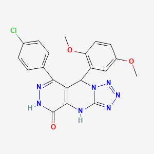 10-(4-chlorophenyl)-8-(2,5-dimethoxyphenyl)-2,4,5,6,7,11,12-heptazatricyclo[7.4.0.03,7]trideca-1(9),3,5,10-tetraen-13-one