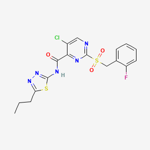 5-chloro-2-[(2-fluorobenzyl)sulfonyl]-N-(5-propyl-1,3,4-thiadiazol-2-yl)pyrimidine-4-carboxamide