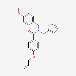 molecular formula C23H23NO4 B11378289 N-(furan-2-ylmethyl)-N-(4-methoxybenzyl)-4-(prop-2-en-1-yloxy)benzamide 