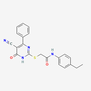 2-[(5-cyano-4-oxo-6-phenyl-1H-pyrimidin-2-yl)sulfanyl]-N-(4-ethylphenyl)acetamide