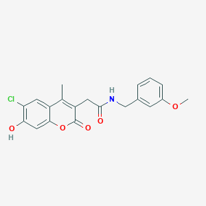 molecular formula C20H18ClNO5 B11378304 2-(6-chloro-7-hydroxy-4-methyl-2-oxo-2H-chromen-3-yl)-N-(3-methoxybenzyl)acetamide 