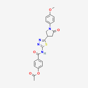 4-({5-[1-(4-Methoxyphenyl)-5-oxopyrrolidin-3-yl]-1,3,4-thiadiazol-2-yl}carbamoyl)phenyl acetate