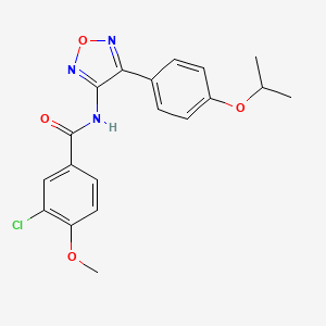 molecular formula C19H18ClN3O4 B11378324 3-chloro-4-methoxy-N-{4-[4-(propan-2-yloxy)phenyl]-1,2,5-oxadiazol-3-yl}benzamide 