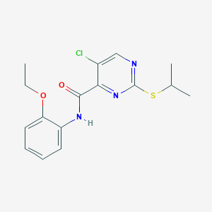 molecular formula C16H18ClN3O2S B11378335 5-chloro-N-(2-ethoxyphenyl)-2-(propan-2-ylsulfanyl)pyrimidine-4-carboxamide 