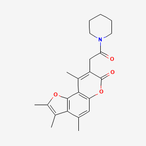 2,3,4,9-tetramethyl-8-[2-oxo-2-(piperidin-1-yl)ethyl]-7H-furo[2,3-f]chromen-7-one