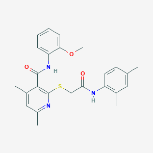 2-({2-[(2,4-dimethylphenyl)amino]-2-oxoethyl}sulfanyl)-N-(2-methoxyphenyl)-4,6-dimethylpyridine-3-carboxamide