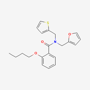 molecular formula C21H23NO3S B11378378 2-butoxy-N-(furan-2-ylmethyl)-N-(thiophen-2-ylmethyl)benzamide 