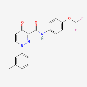 molecular formula C19H15F2N3O3 B11378393 N-[4-(difluoromethoxy)phenyl]-1-(3-methylphenyl)-4-oxo-1,4-dihydropyridazine-3-carboxamide 