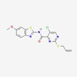 5-chloro-N-(6-methoxy-1,3-benzothiazol-2-yl)-2-(prop-2-en-1-ylsulfanyl)pyrimidine-4-carboxamide