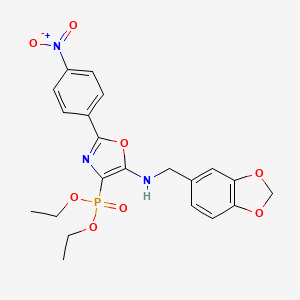 Diethyl {5-[(1,3-benzodioxol-5-ylmethyl)amino]-2-(4-nitrophenyl)-1,3-oxazol-4-yl}phosphonate