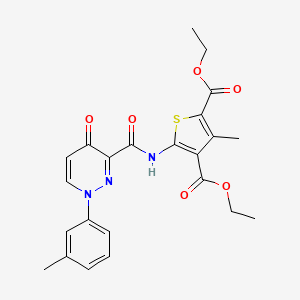 molecular formula C23H23N3O6S B11378439 Diethyl 3-methyl-5-({[1-(3-methylphenyl)-4-oxo-1,4-dihydropyridazin-3-yl]carbonyl}amino)thiophene-2,4-dicarboxylate 