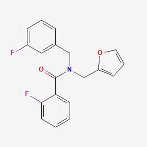 molecular formula C19H15F2NO2 B11378470 2-fluoro-N-(3-fluorobenzyl)-N-(furan-2-ylmethyl)benzamide 